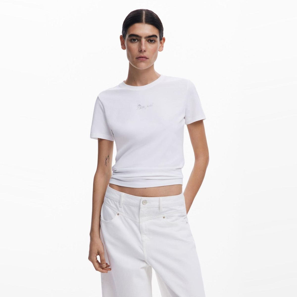 DESIGUAL - Polera Manga Corta Algodón Mujer Desigual