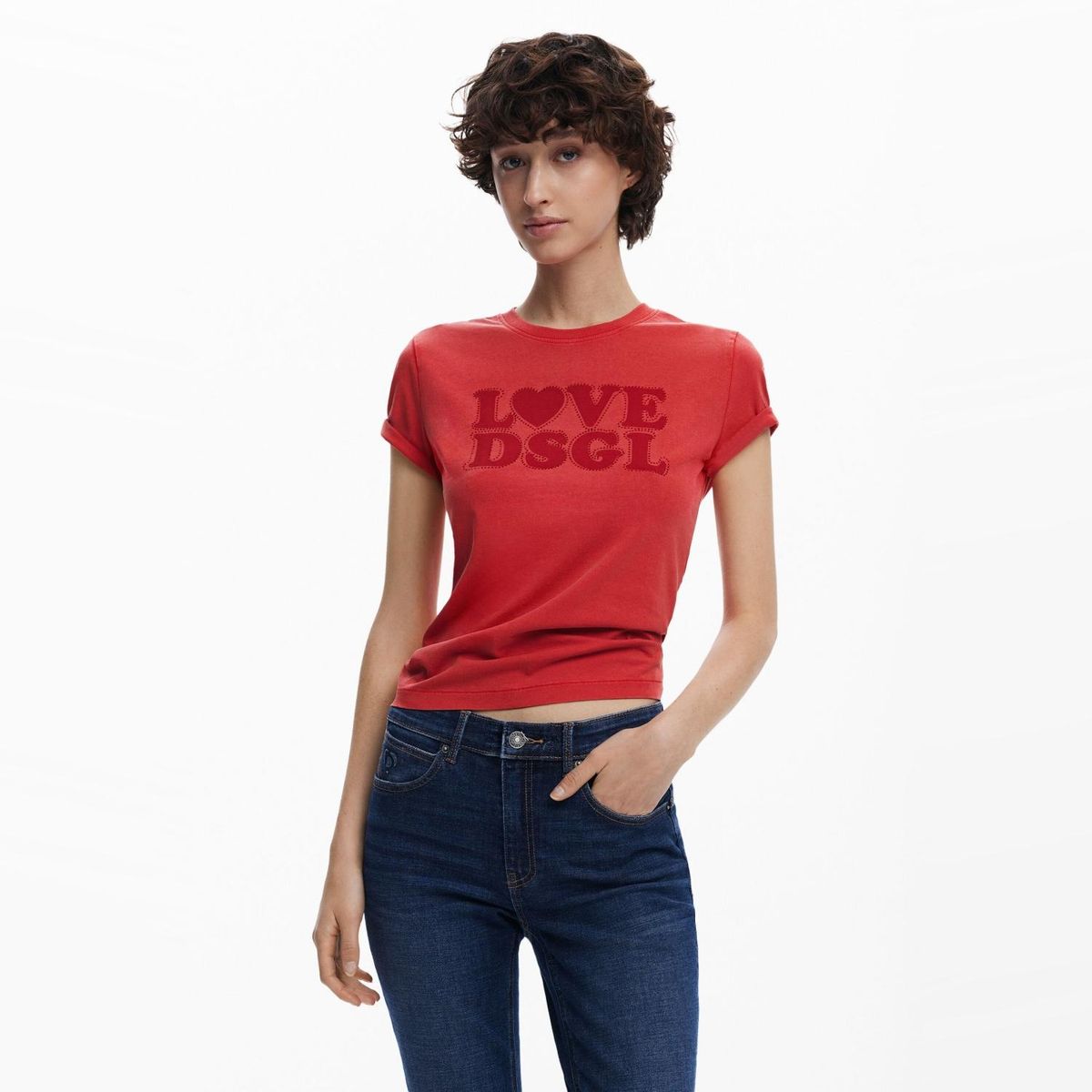 DESIGUAL - Polera Manga Corta Algodón Mujer Desigual