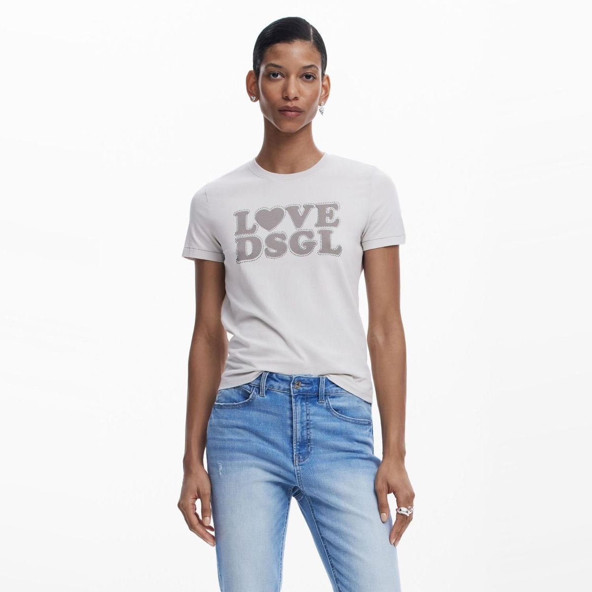 DESIGUAL - Polera Manga Corta Algodón Mujer Desigual