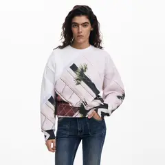 DESIGUAL - Polerón Manga Larga Algodón Mujer