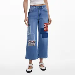 DESIGUAL - Pantalón Tiro Alto Algodón Mujer