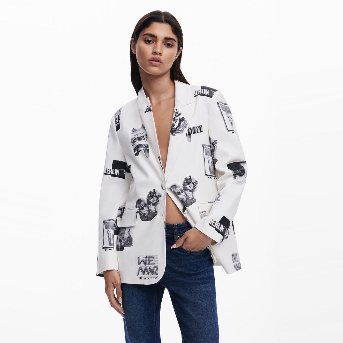 DESIGUAL - Blazers Manga Larga Algodón Mujer Desigual
