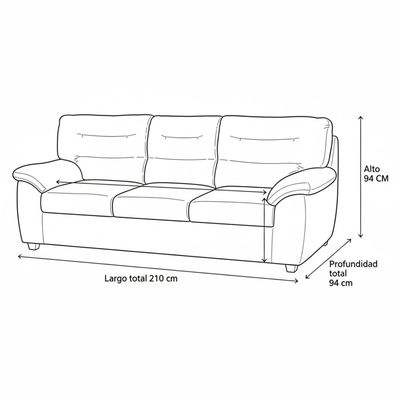 Imagen 2 del producto Sofá 3 Cuerpos Elevato