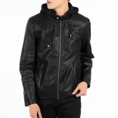 ELLUS - Chaqueta Pu Casual Hombre