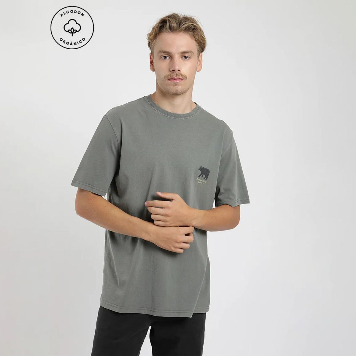 FROENS - Polera Manga Corta Oso Algodón Orgánico Hombre Froens