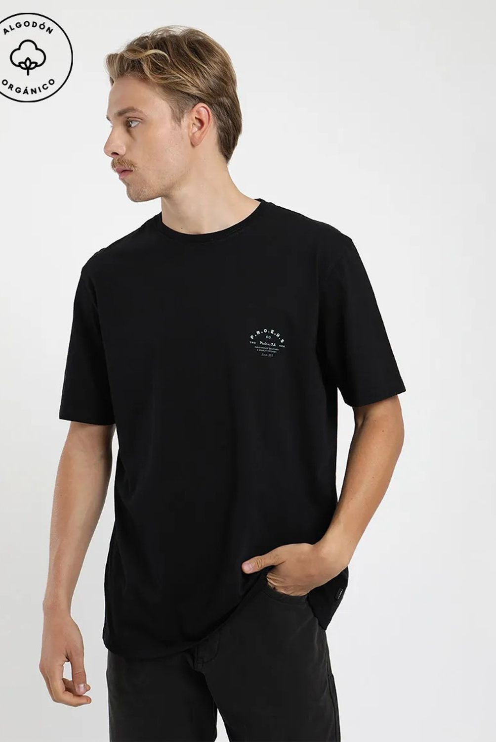 FROENS - Polera Manga Corta Logo Froens Algodón Orgánico Hombre Froens