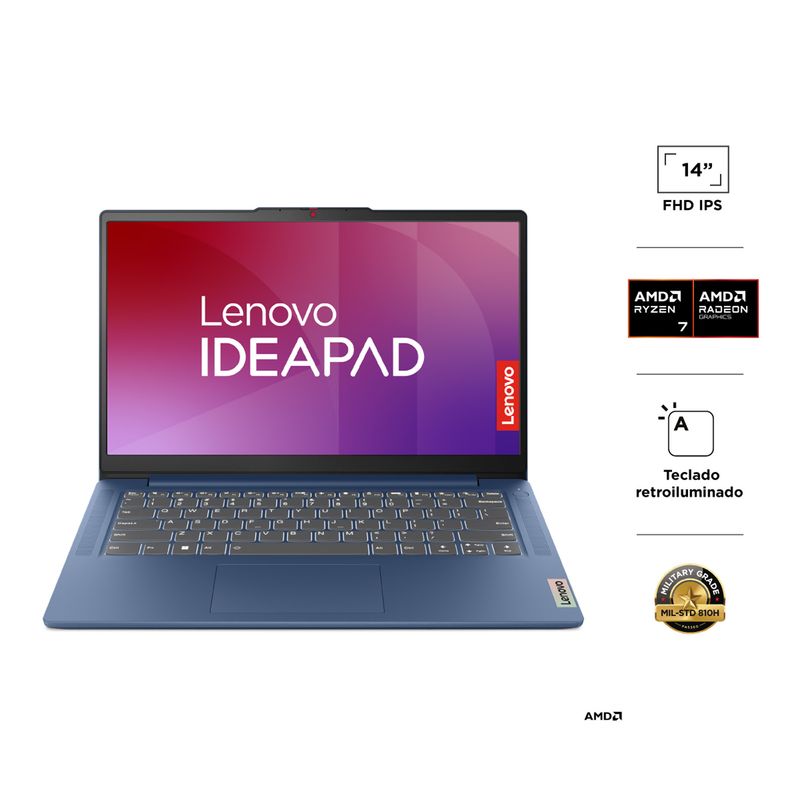 LENOVO - Notebook Ideapad Slim 3 AMD Ryzen 7 5825U 16GB RAM 1TB SSD 14" FHD IPS Lenovo