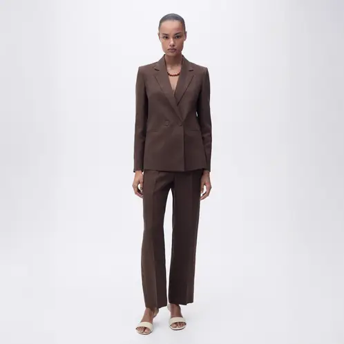 MANGO - Blazer Traje 100% Lino Mujer
