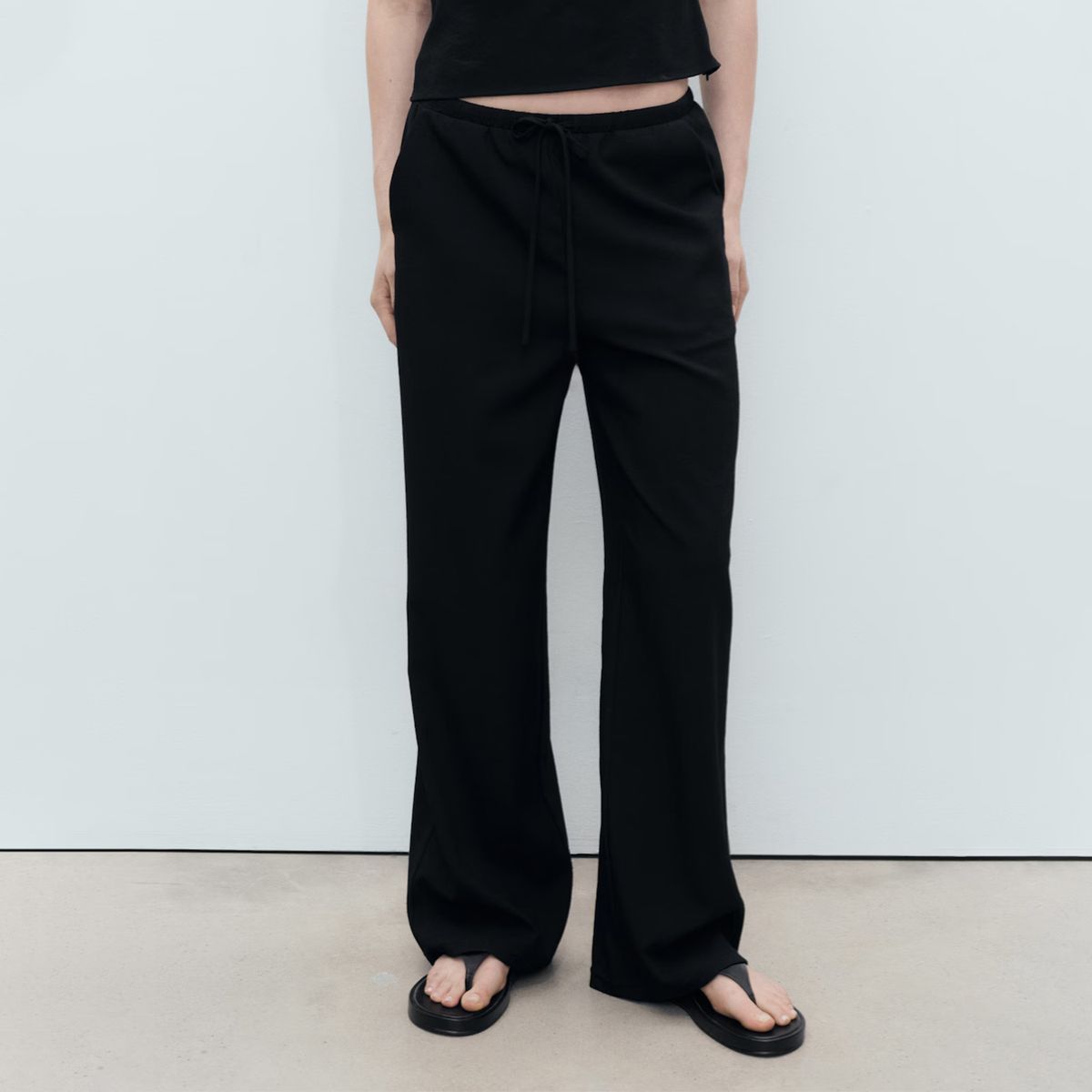 MANGO - Pantalón Recto Lazo Mujer Mango