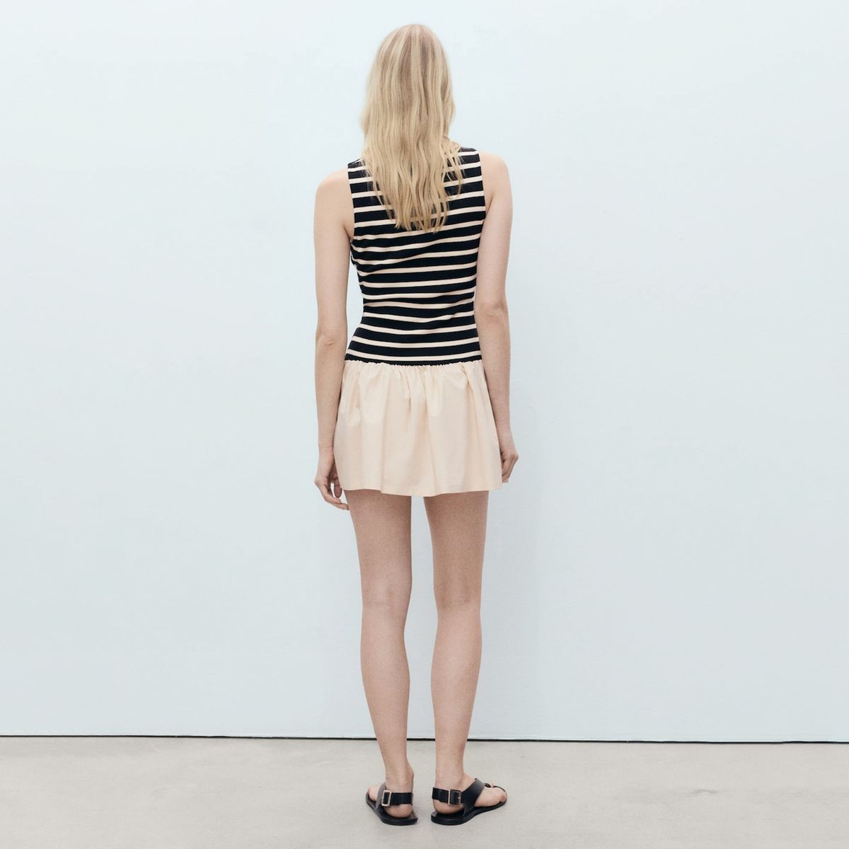 MANGO - Vestido Corto Diseño Combinado Mujer Mango