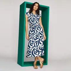 MANGO - Vestido Camisero Estampado Cinturón Mujer