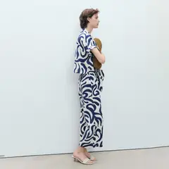 MANGO - Pantalón Culotte Estampado Mujer