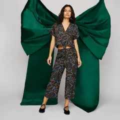 MANGO - Pantalón Culotte Estampado Mujer