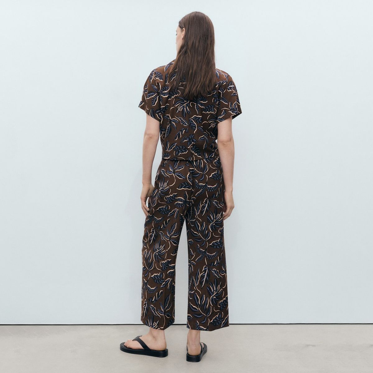 MANGO - Pantalón Culotte Estampado Mujer Mango