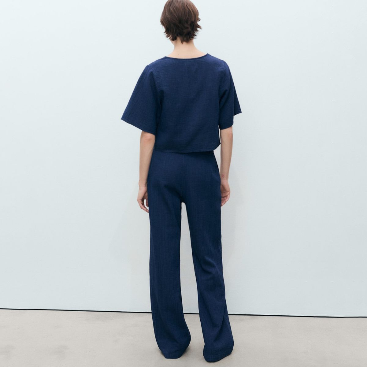 MANGO - Pantalón Denim Fluido Tiro Alto Mujer Mango