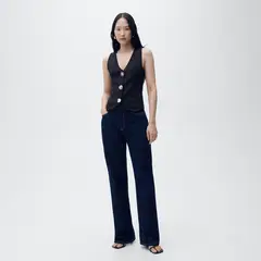 MANGO - Polera Punto Botones Joya Mujer
