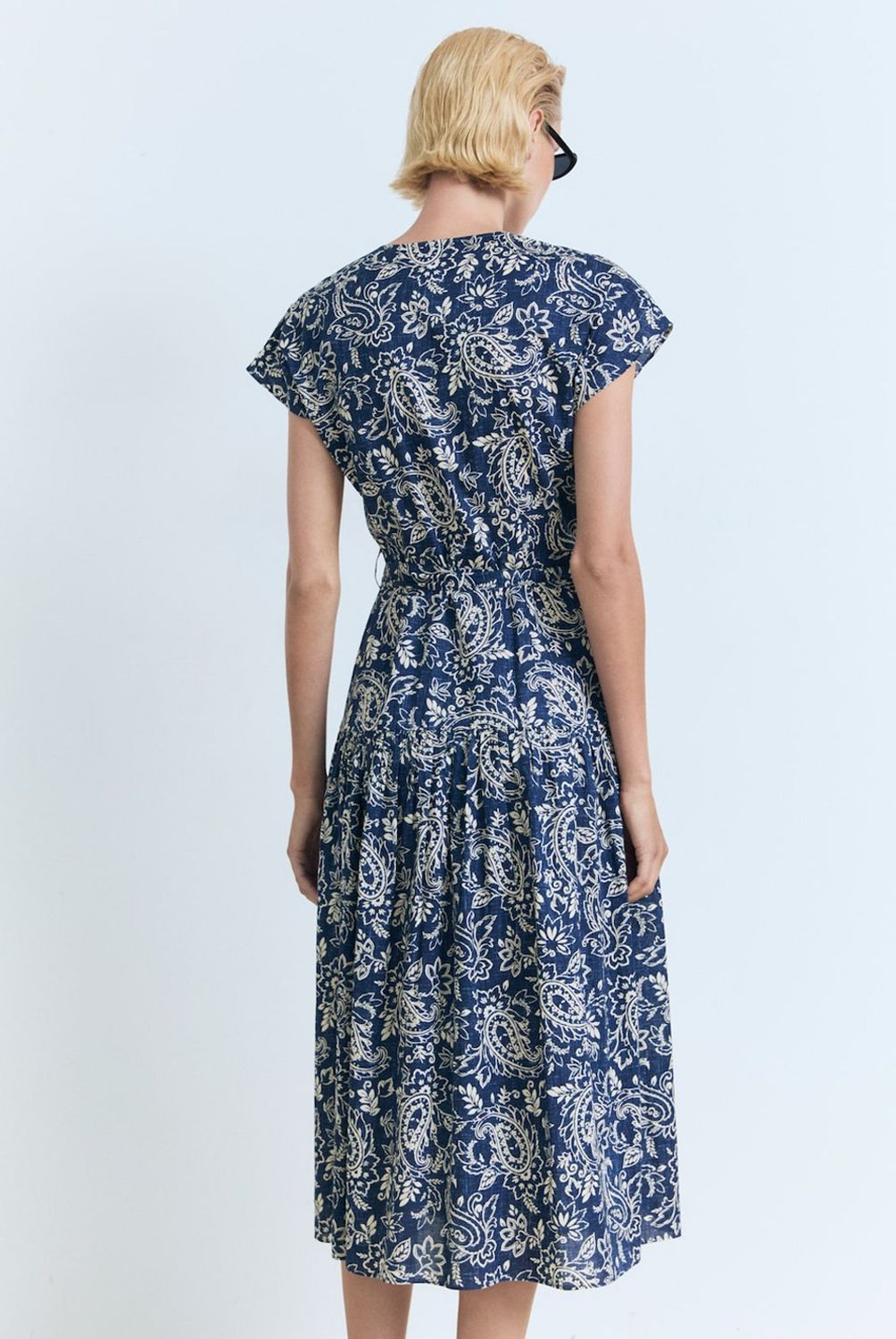 MANGO - Vestido Evasé Paisley Cinturón Mujer Mango