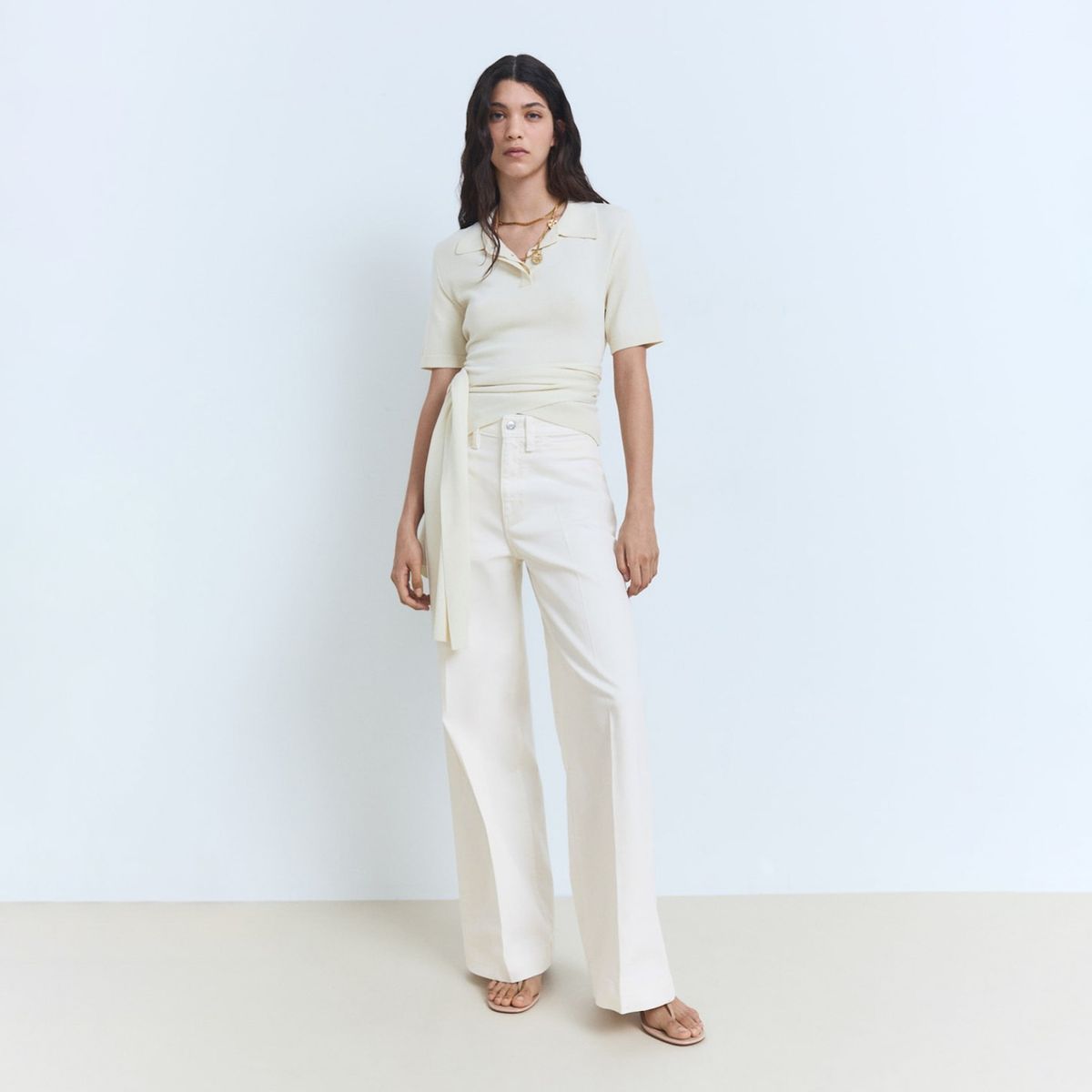 MANGO - Jeans Wide Leg Tiro Alto Mujer Mango