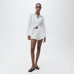 MANGO - Shorts Rectos Crochet Mujer