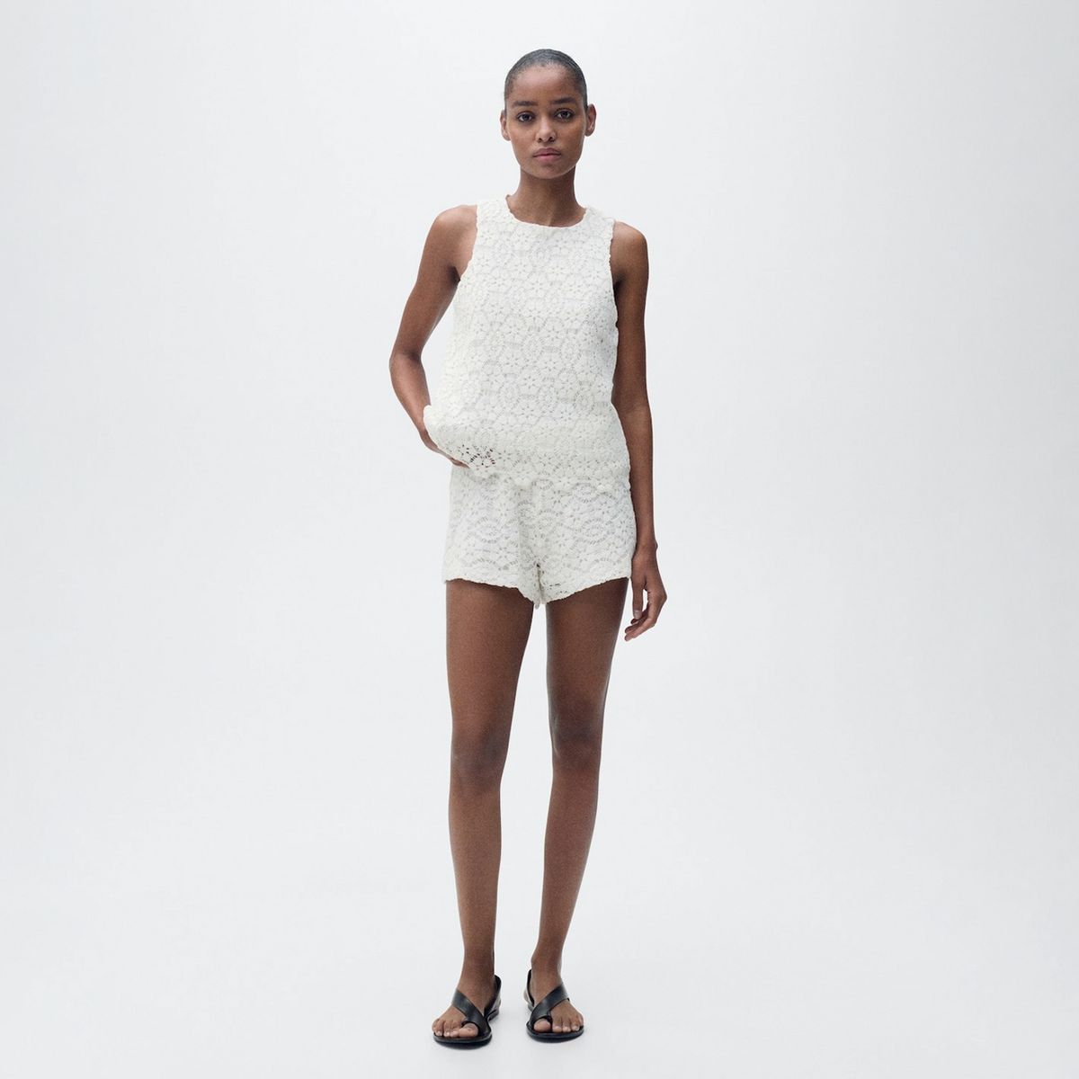 MANGO - Top Recto Crochet Mujer Mango