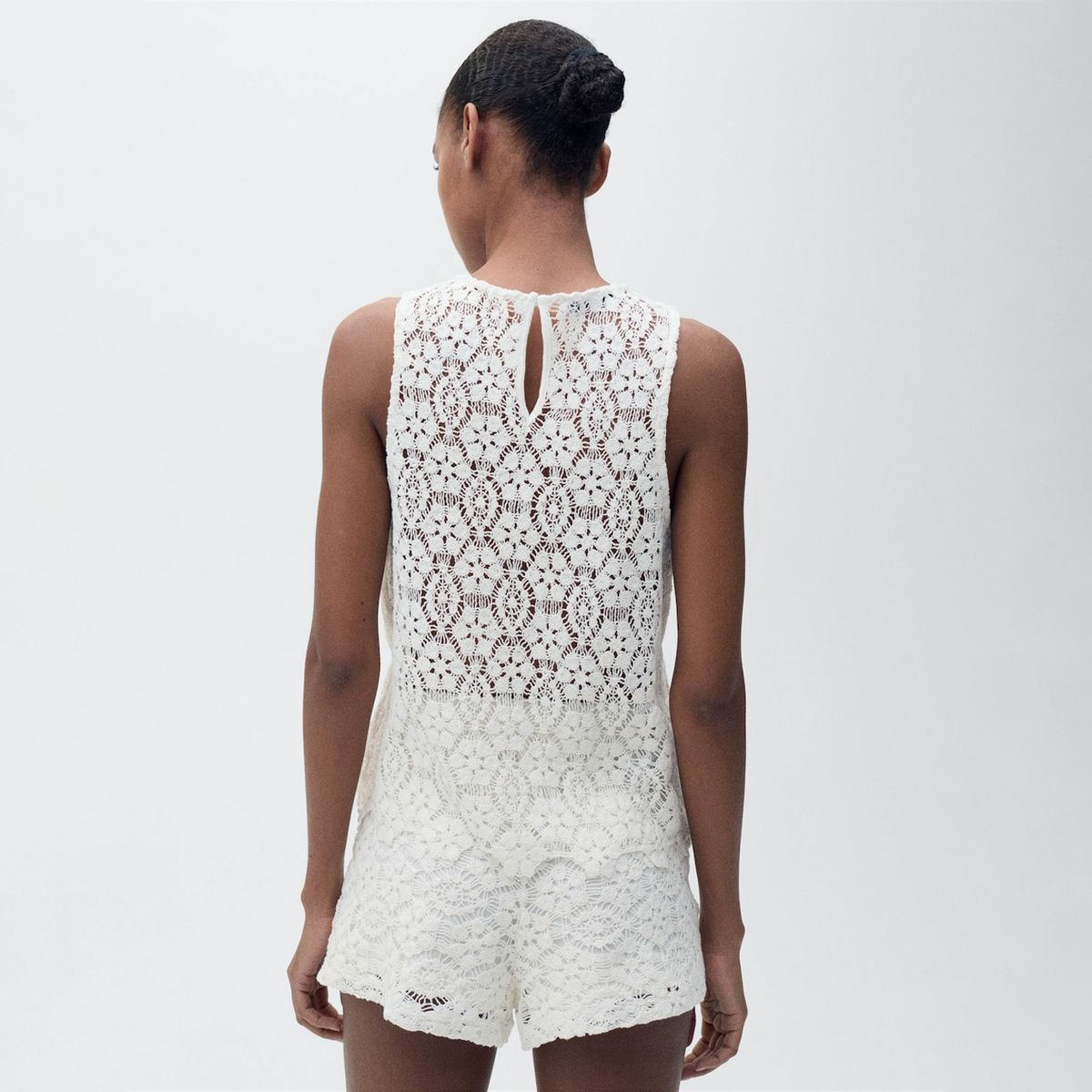 MANGO - Top Recto Crochet Mujer Mango