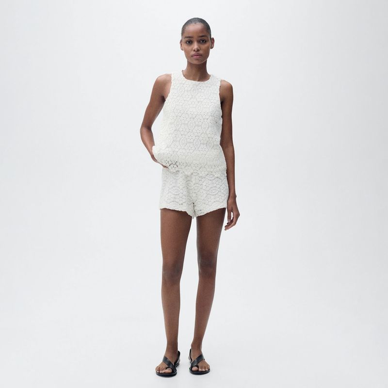 MANGO - Top Recto Crochet Mujer Mango