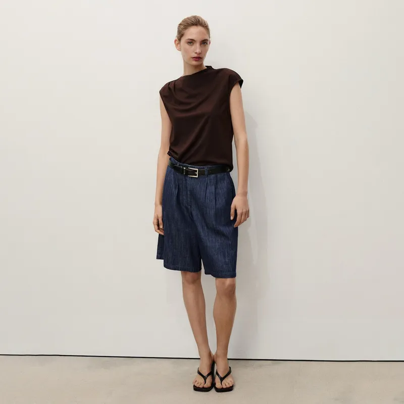 MANGO - Bermudas Denim Rinse Wash Mujer Mango