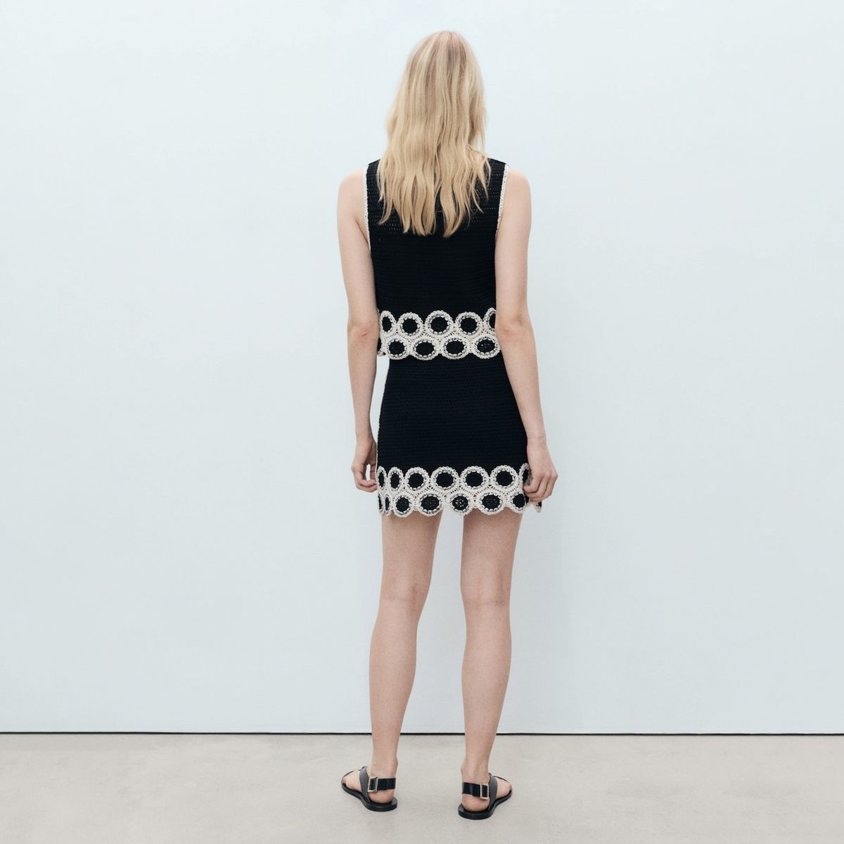 MANGO - Chaleco Crochet Estampado Circular Mujer Mango