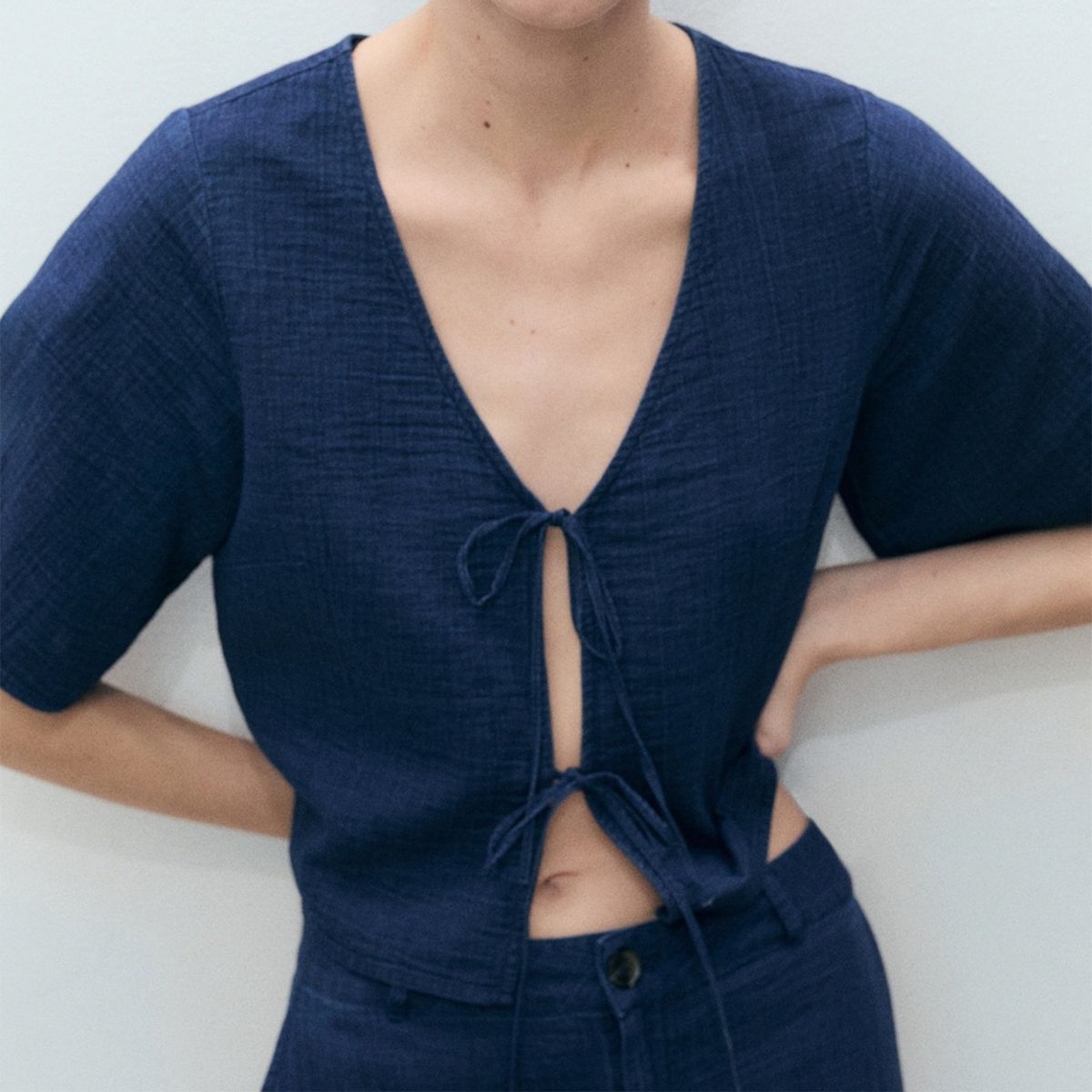 MANGO - Top Denim Fluido Lazadas Mujer Mango