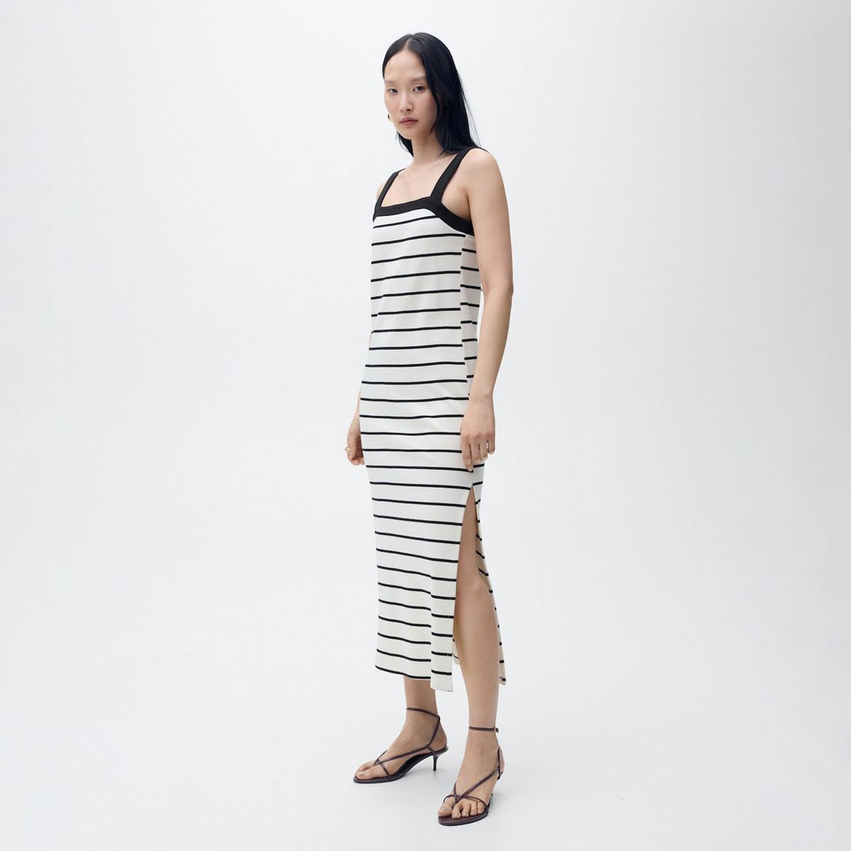 MANGO - Vestido Midi Rayas Mujer Mango