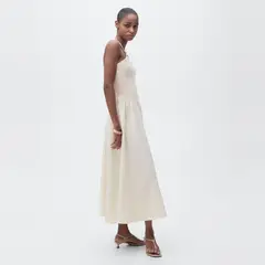 MANGO - Vestido Halter Combinado Mujer