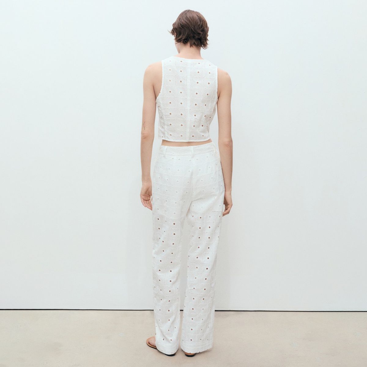 MANGO - Chaleco Algodón Bordado Lazos Mujer Mango