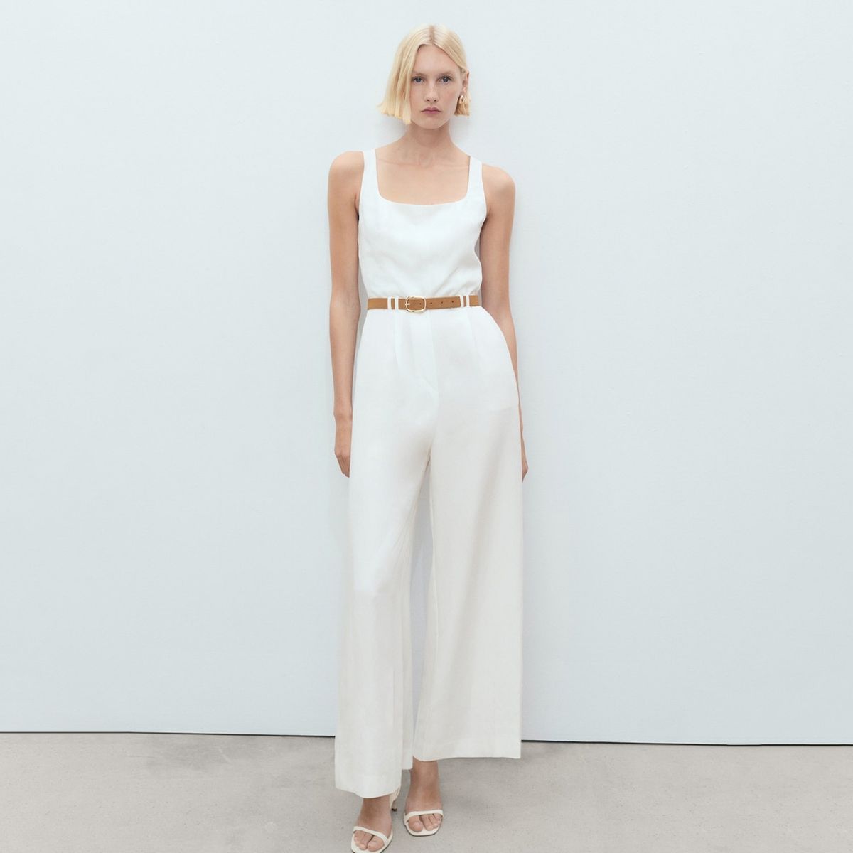 MANGO - Enterito Largo Lyocell Cinturón Mujer Mango