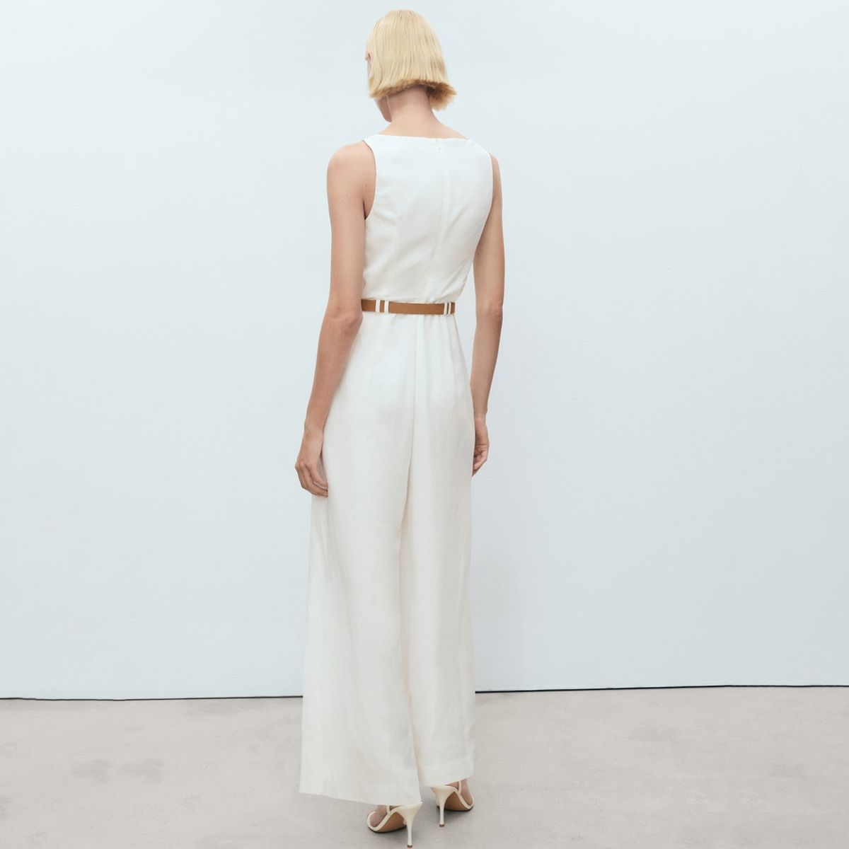 MANGO - Enterito Largo Lyocell Cinturón Mujer Mango