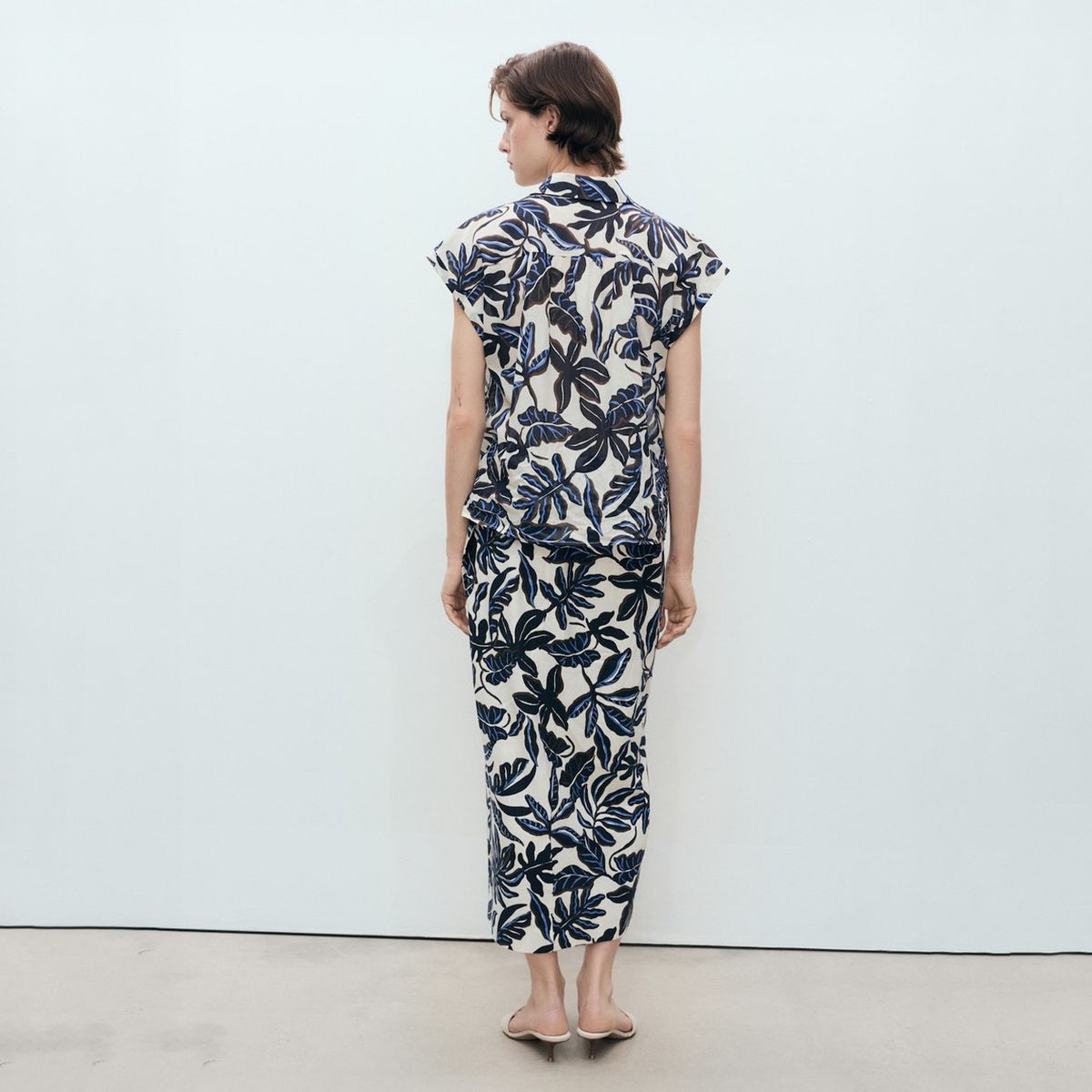 MANGO - Falda Lino Detalle Nudo Mujer Mango