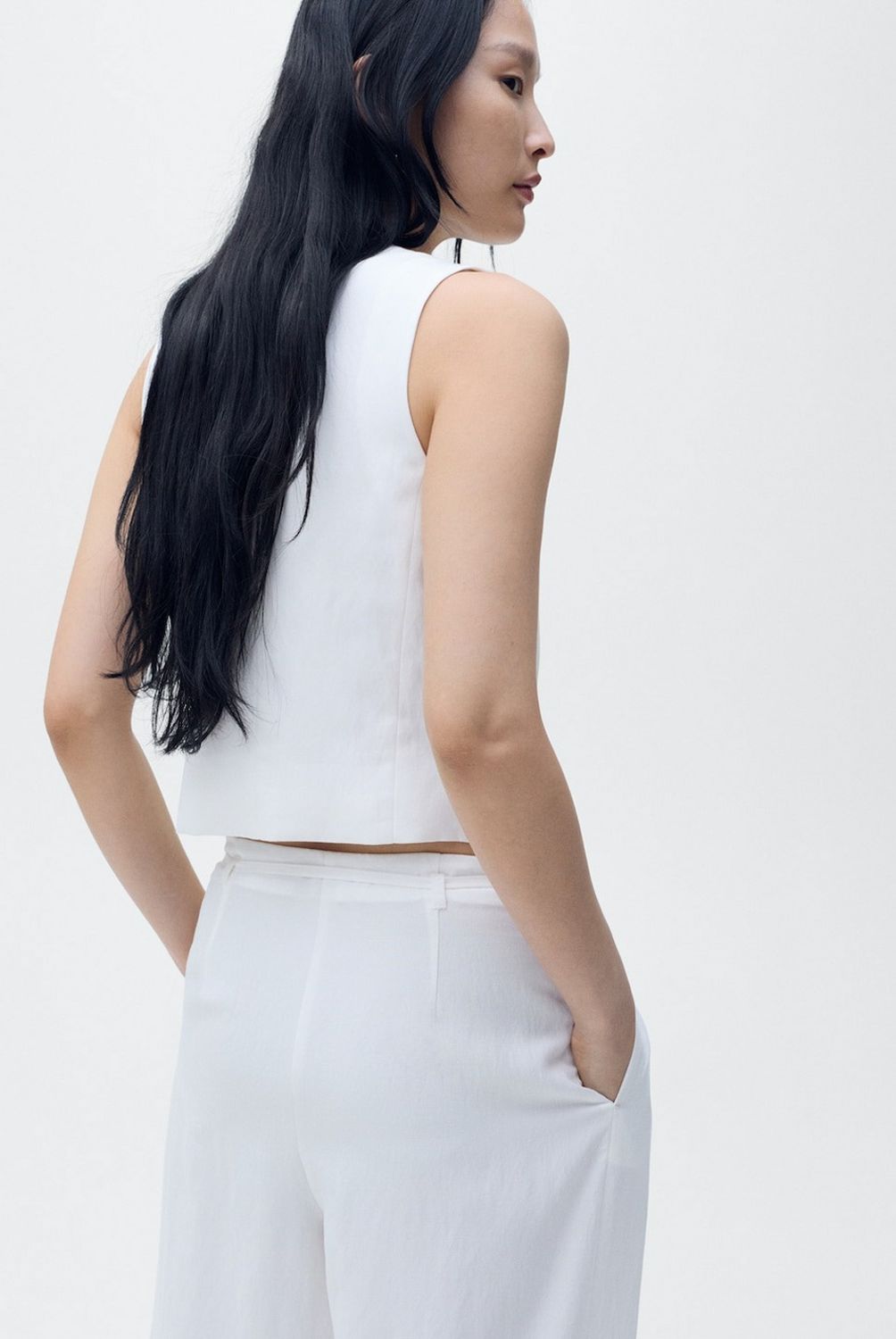 MANGO - Chaleco Traje Recto Lyocell Mujer Mango