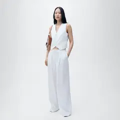 MANGO - Chaleco Traje Recto Lyocell Mujer