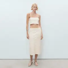 MANGO - Top Flores Relieve Mujer