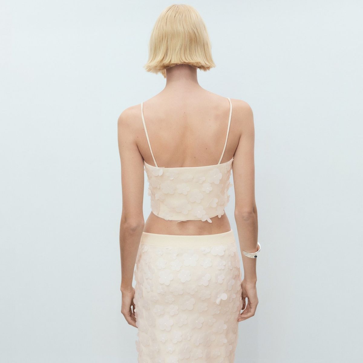 MANGO - Top Flores Relieve Mujer Mango