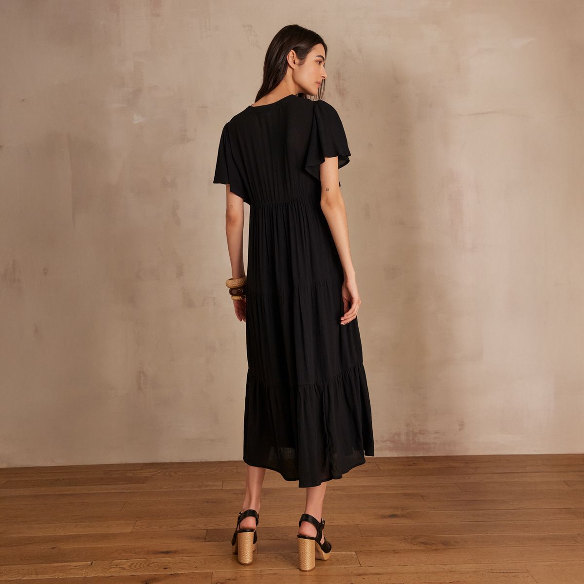 MAISON 123 - Vestido Midi Detalles Bordados Mujer 123