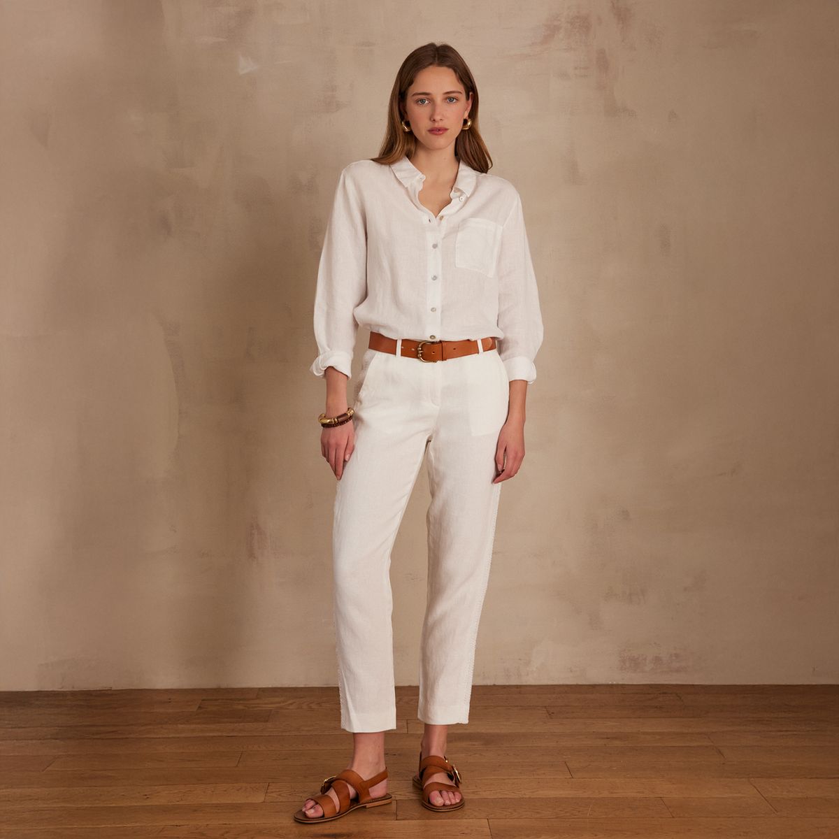 MAISON 123 - Pantalón Paolo 100% Lino Mujer 123