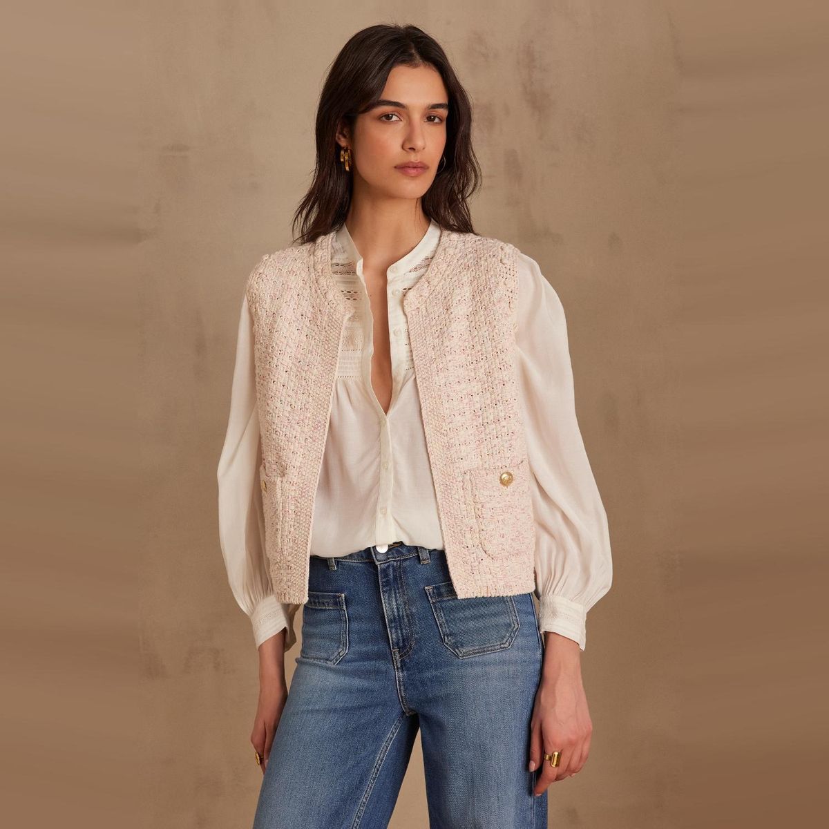 MAISON 123 - Vest Abierto De Punto Algodón Mujer 123