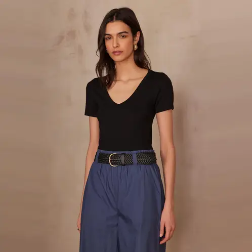 MAISON 123 - Polera Manga Corta Algodón Mujer