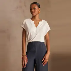 MAISON 123 - Polera Lisa Manga Corta Mujer