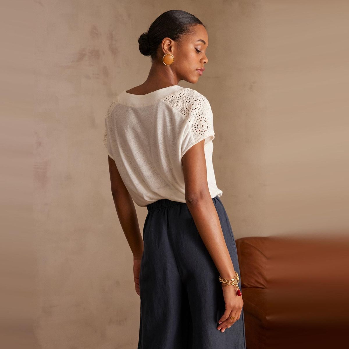 MAISON 123 - Polera Lisa Manga Corta Mujer Maison 123