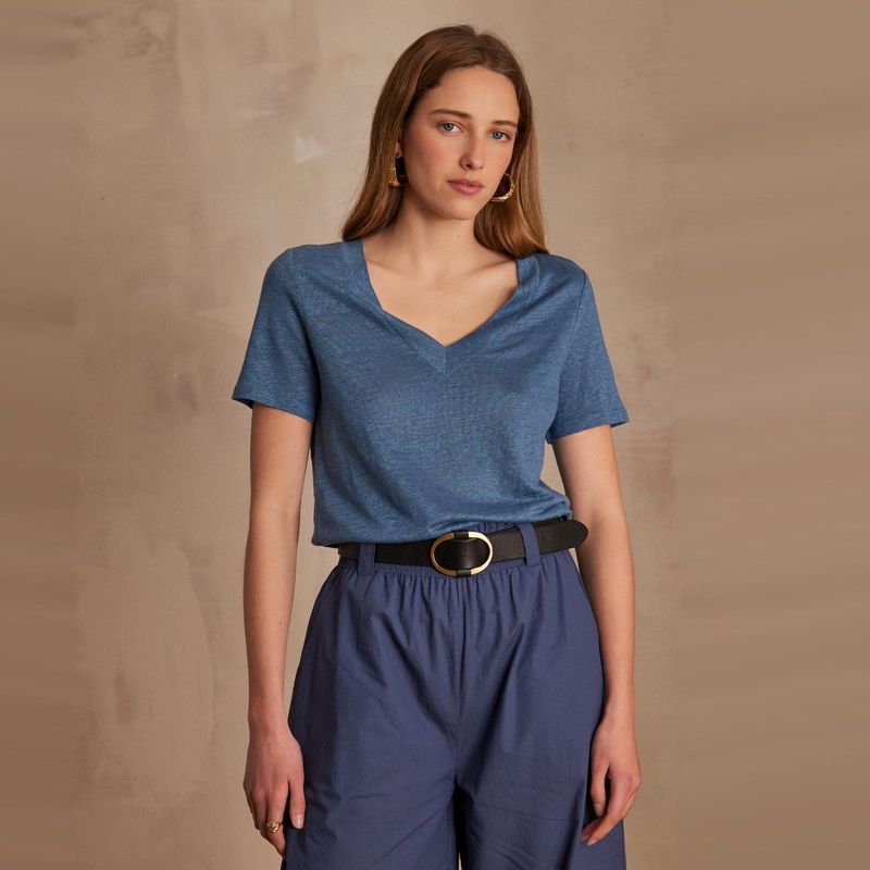 MAISON 123 - Polera Lisa Manga Corta Mujer Maison 123