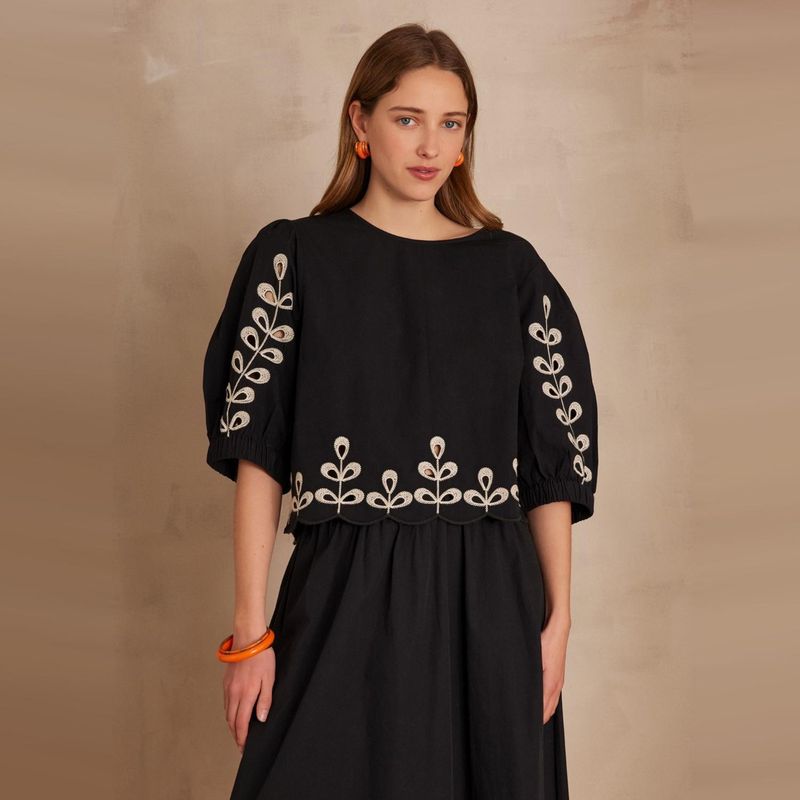 MAISON 123 - Blusa Estampada Manga Corta Mujer Maison 123
