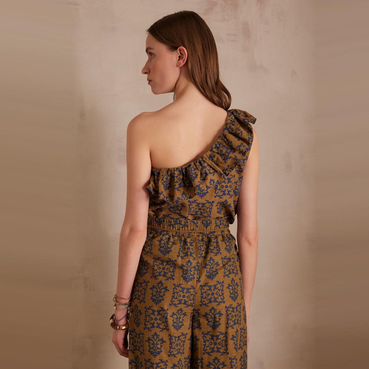 MAISON 123 - Blusa Estampada Asimétrica Mujer 123