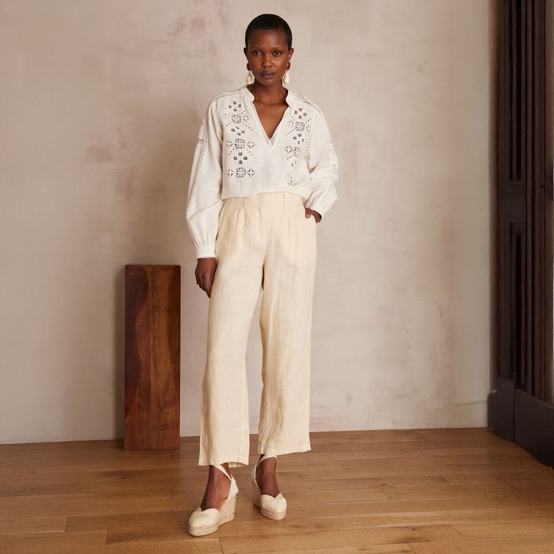 MAISON 123 - Pantalón 100% Algodón Mujer Maison 123