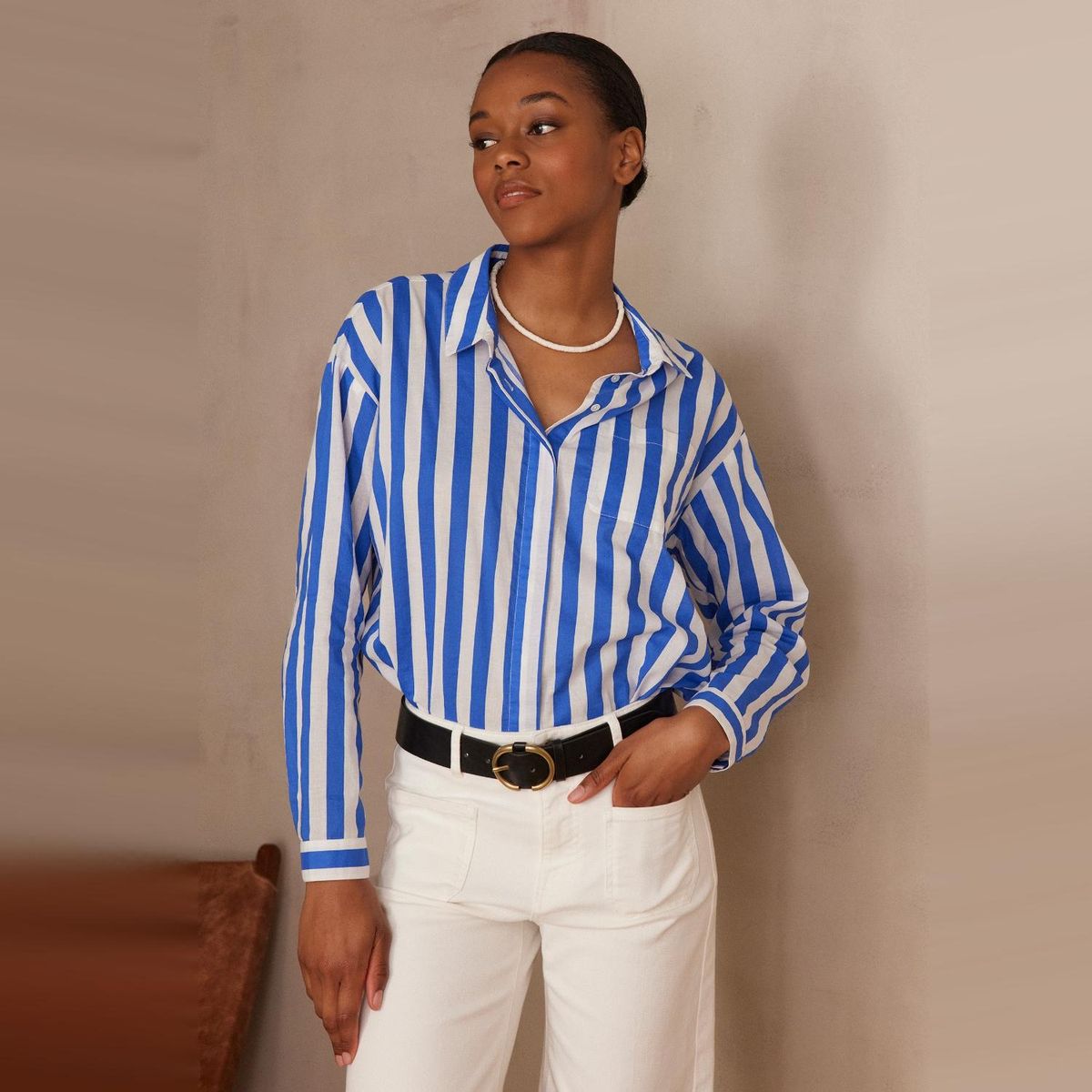 MAISON 123 - Blusa Rayas 100% Algodón Mujer 123